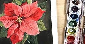 How to Draw and Paint a Poinsettia Flower with Watercolor