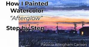 How I Painted Watercolor Afterglow Step by Step