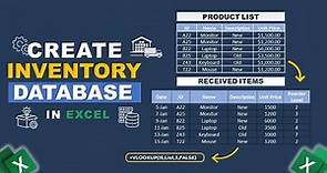 How to Create Inventory Database in Excel