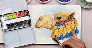 Watercolor Camel Painting With Moroccan Twist: Step-by-step Tutorial