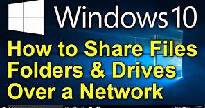 ✔️ Windows 10 - How to Share Files, Folders & Drives Between Computers Over a Network