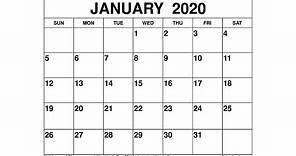 Free Printable January 2020 Calendar - Wiki-Calendar.Com