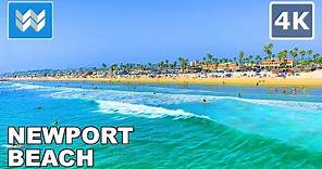 [4K] Exploring Newport Beach Pier in Orange County California USA - Walking Tour & Travel Guide 🎧