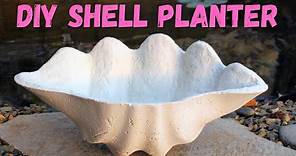 DIY Shell Planter Out of Papercrete, Lightweight Concrete Planters, Clam Shell Cement Plant Pots