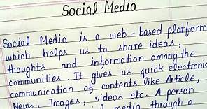 Social Media essay in english || Essay writing on Social Media