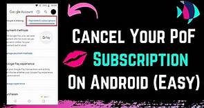 How to Cancel Plenty of Fish Subscription (Android) !