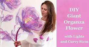DIY Giant Organza Flower with Lights | How to Make Large Organza Flower Tutorial for Beginners