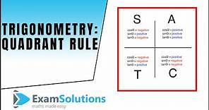 Trigonometry - Quadrant rule : Solving Sin θ = negative value : ExamSolutions