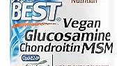 Doctor's Best Vegan Glucosamine Chondroitin MSM, Joint Health, Hair, Skin & Nails, Capsule,120 count