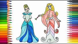 Aschenputtel ( Cinderella ) und die Fee zeichnung - ausmalbilder