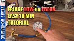 How to Add Freon To Your Refrigerator 134a - 10 Minutes FAST EASY TUTORIAL