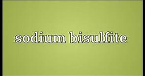 Sodium bisulfite Meaning