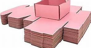 Small Pink Shipping Boxes for Small Business Pack of 25-4x4x2 inches Cardboard Corrugated Mailer Boxes for Shipping Packaging Craft Gifts Giving Products