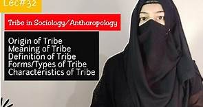 Tribe ; It's Origin, Meaning, Definition, Forms and Characteristics in Sociology and Anthropology