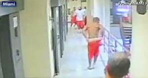 Inmates attack a fellow prisoner after cell doors open