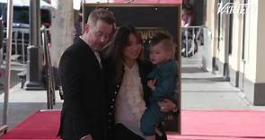 #MacaulayCulkin , #BrendaSong and their son, Dakota, pose for photos by Culkin's newly unveiled star on the Hollywood Walk of Fame.