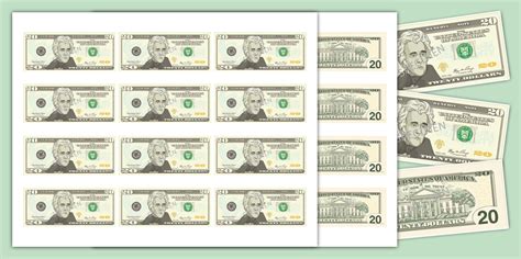 $20 Bill Printable