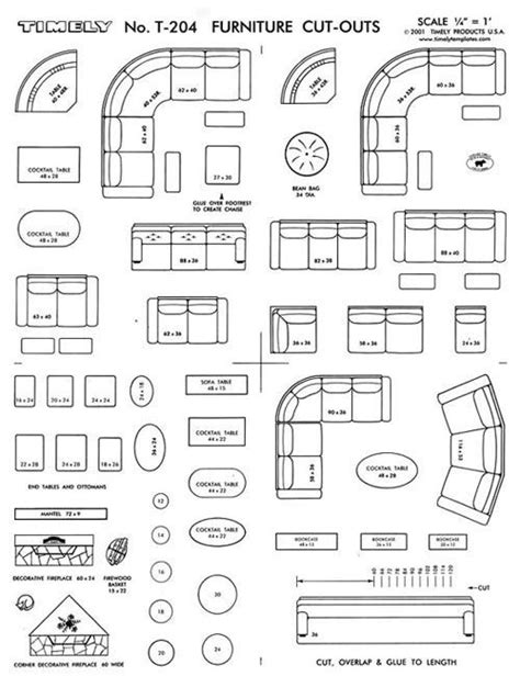 1 4 Inch Scale Furniture Templates Printable