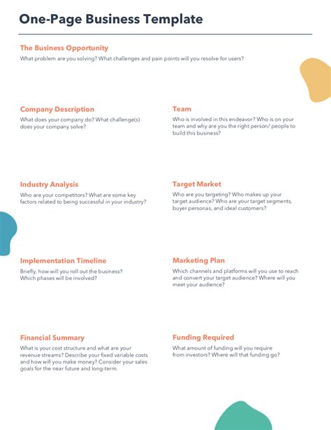 1 Page Template