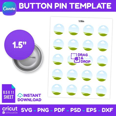 1.5 Inch Button Template Gimp Psd Rgb