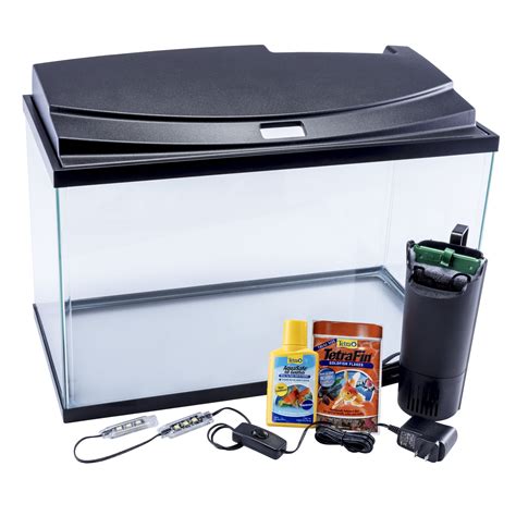 components of a 10 gallon fish tank starter kit