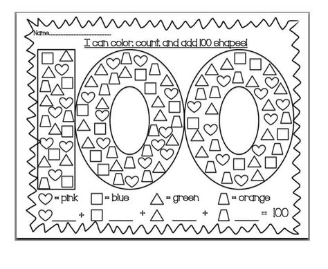 100th Day Of School Math Printables