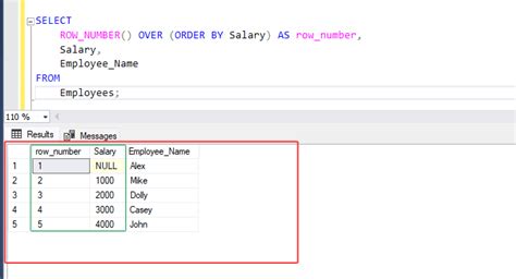 14 Query Output Showing Row Numbers From Catalog