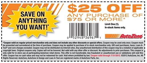 15 Off $75 Autozone Coupon Printable