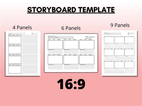 16 9 Storyboard Template