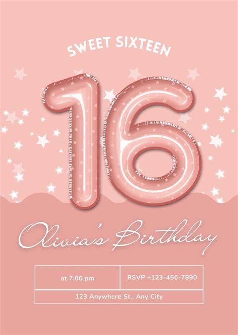 16th Birthday Templates