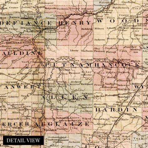 1880s Map Of Ohio In Printable Sections