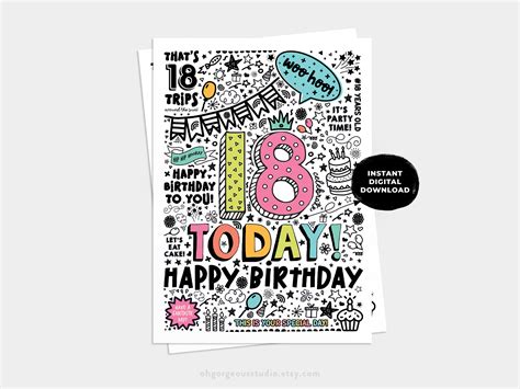 18th Birthday Cards Printable
