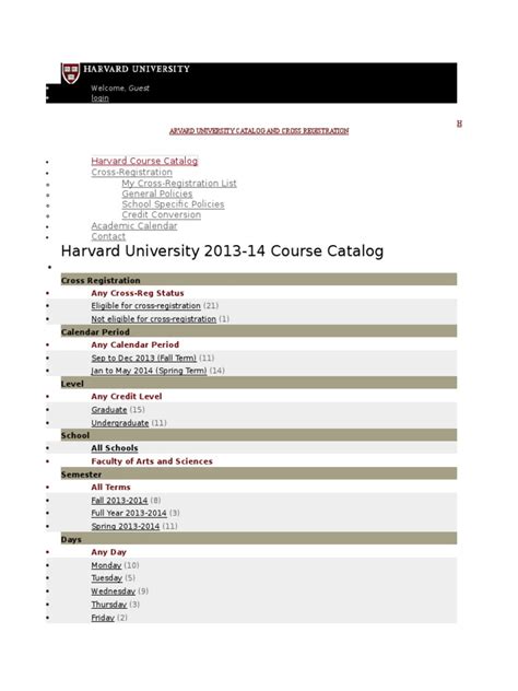 1952-3 Harvard Course Catalog