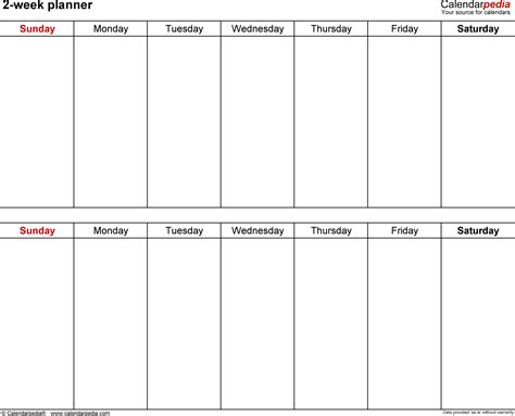 2 Week Planner Template