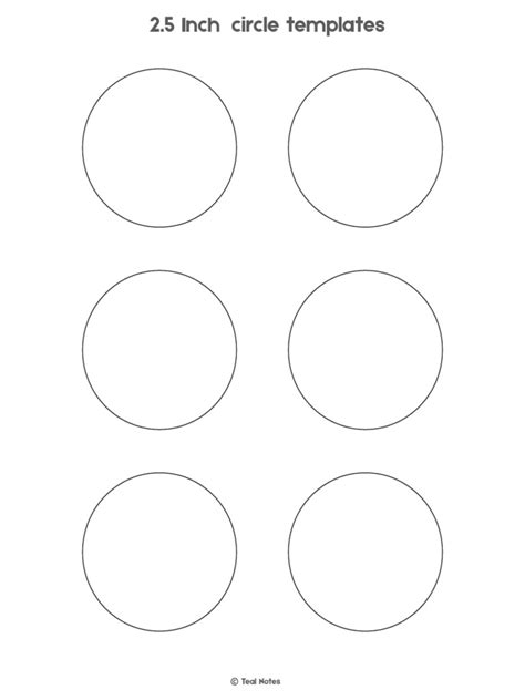 2.5 Inch Circle Template