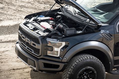 Close-up of the 2017 Ford F-150 Raptor's powerful EcoBoost engine