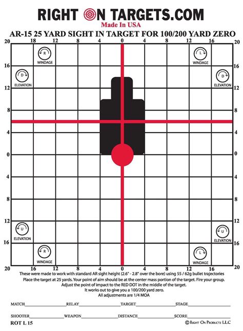 25 Yard Zero Target Printable