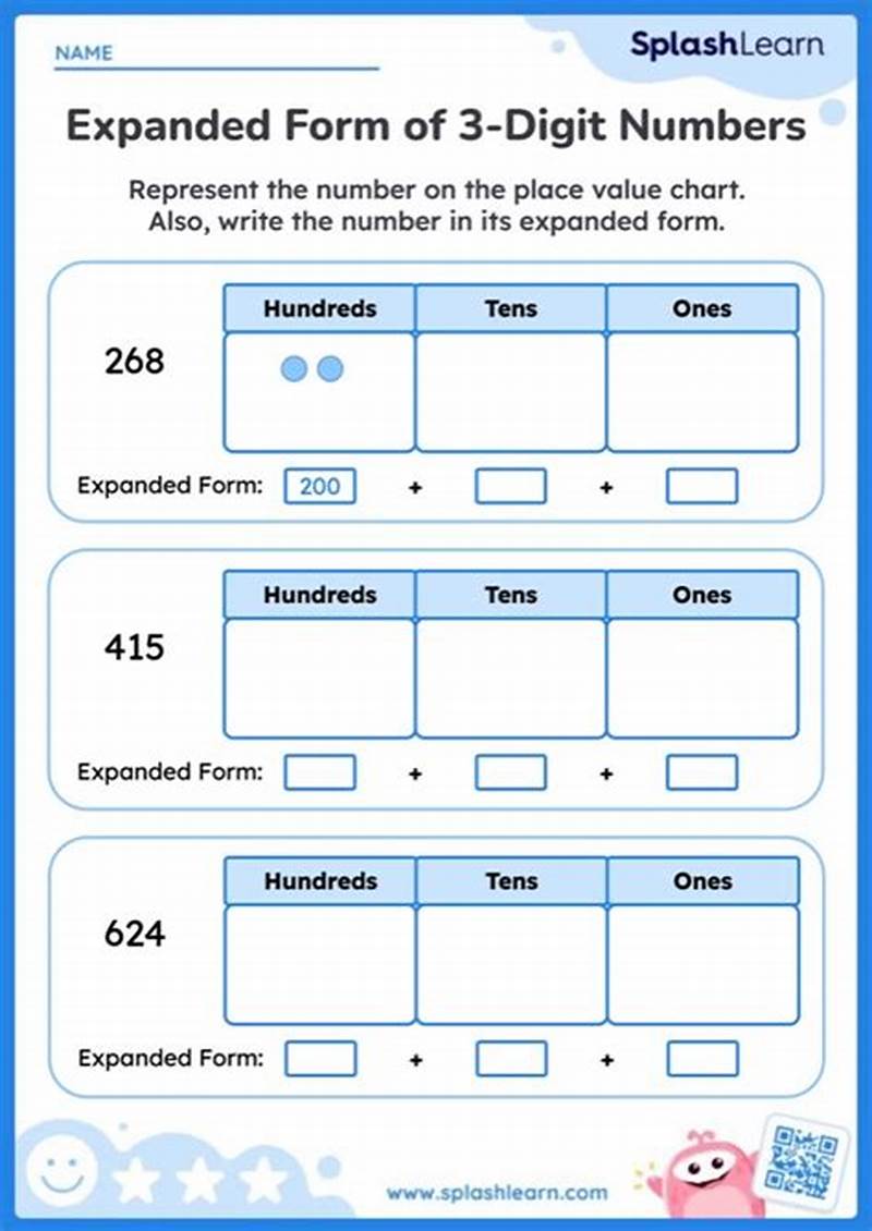 3 Digit Numbers In Expanded Form