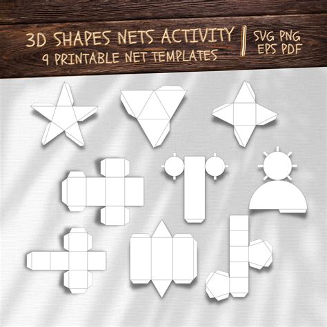 3d Shapes Printable Nets