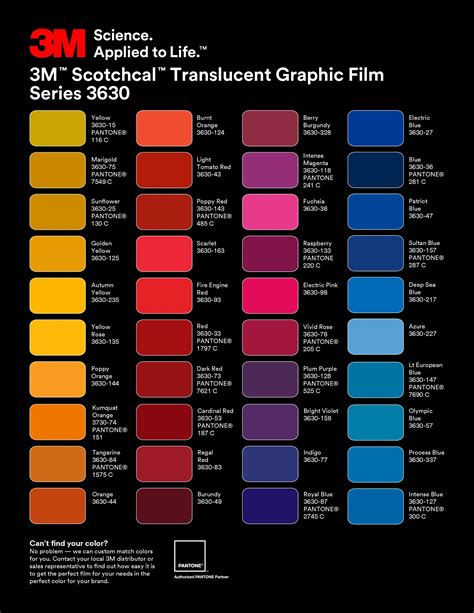 3m 3630 Color Chart