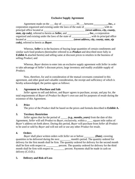 3pl Agreement Template