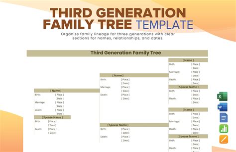 3rd Generation Family Tree Template