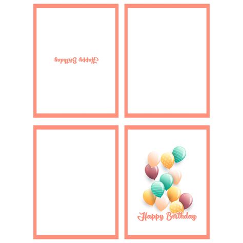4 Fold Card Template Free