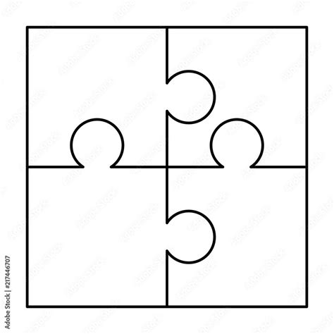 4 Piece Puzzle Template
