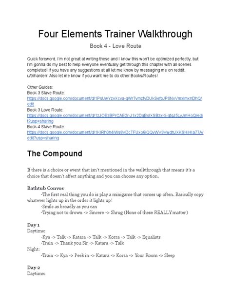 4 Elements Trainer Jin Walkthrough