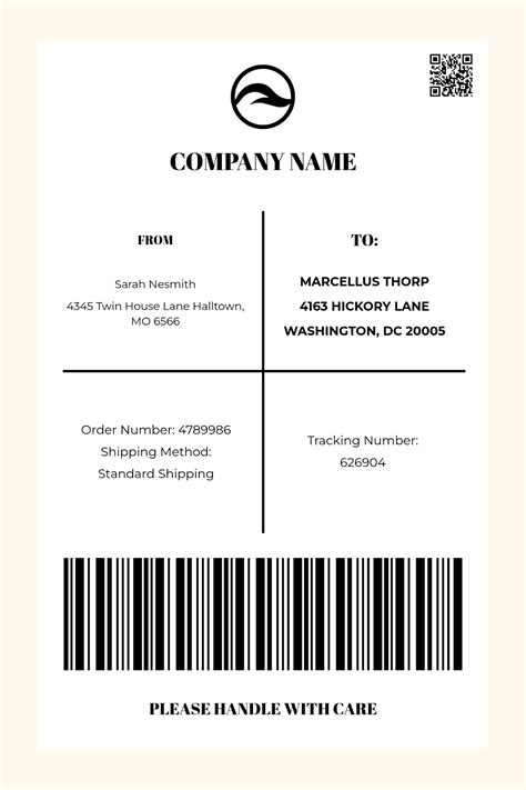 4x6 Shipping Label Template Free