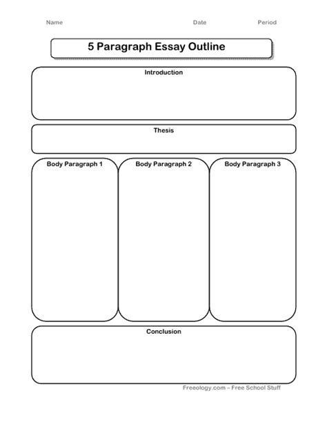 5 Paragraph Outline Template