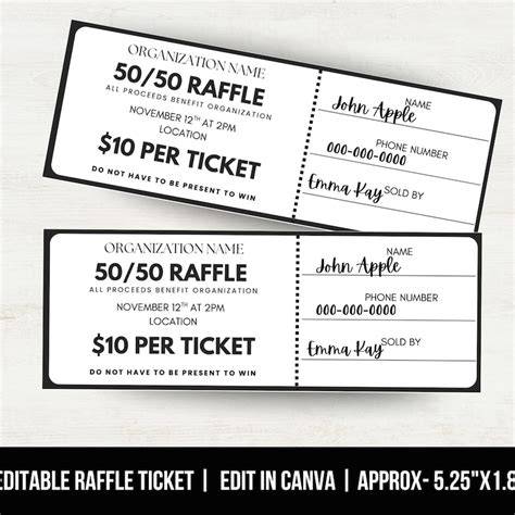 50/50 Raffle Template