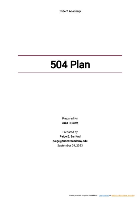 504 Plan Template
