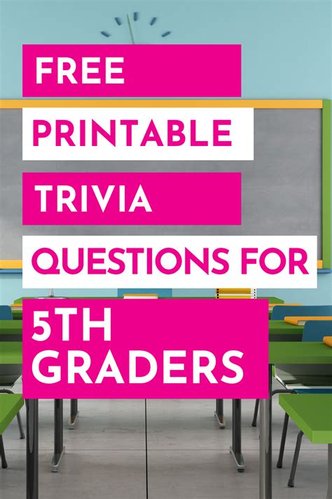 5th Grade Trivia Questions And Answers Printable